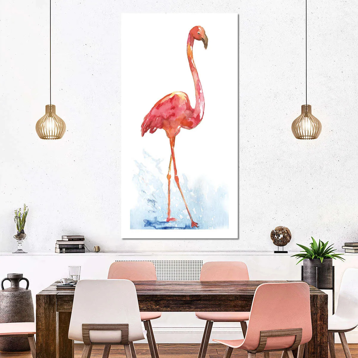 A Flamingo Splash I Wall Art