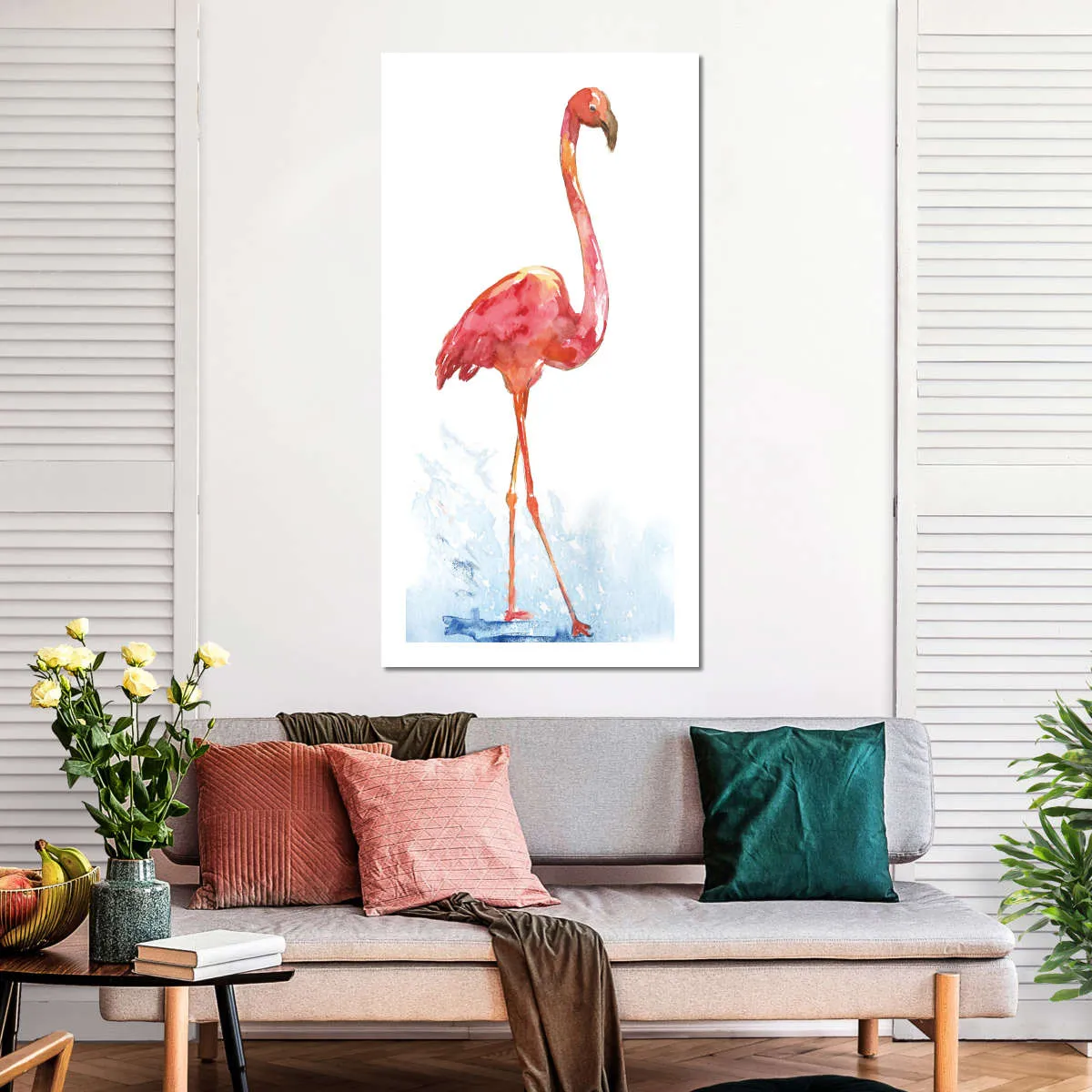 A Flamingo Splash I Wall Art