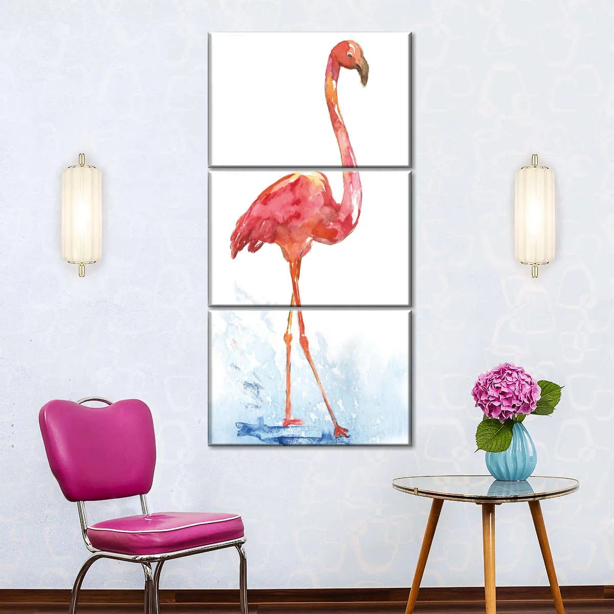 A Flamingo Splash I Wall Art