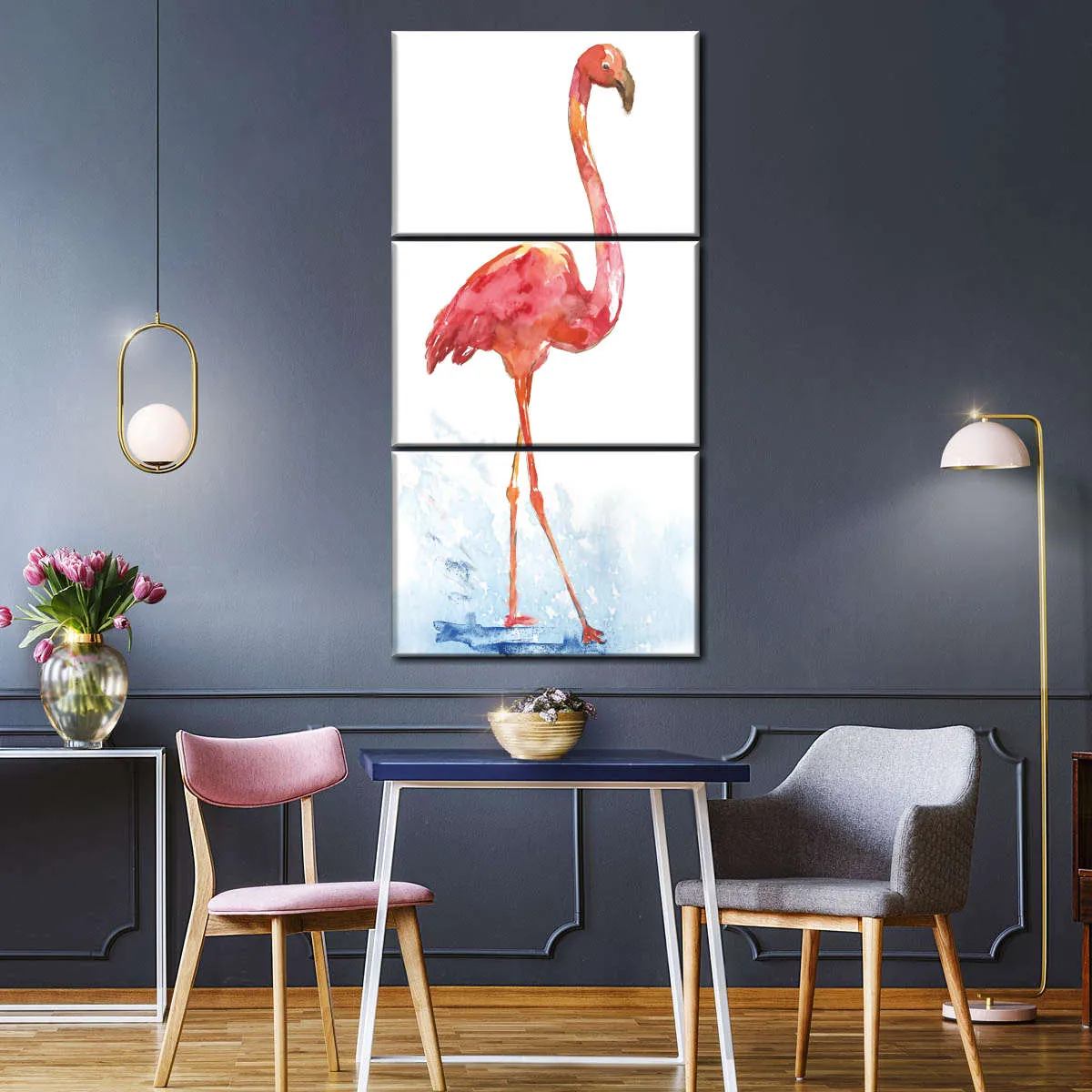 A Flamingo Splash I Wall Art
