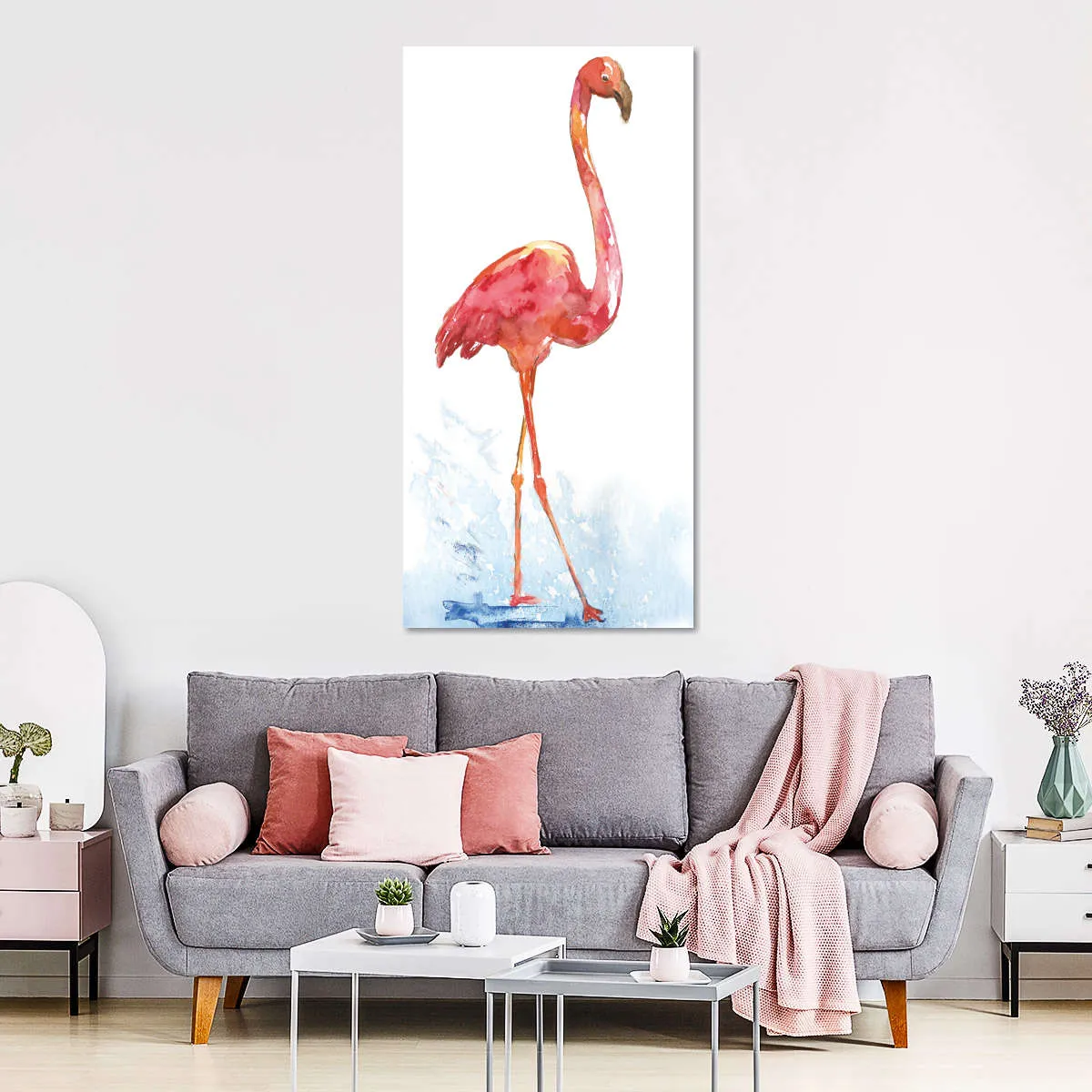 A Flamingo Splash I Wall Art