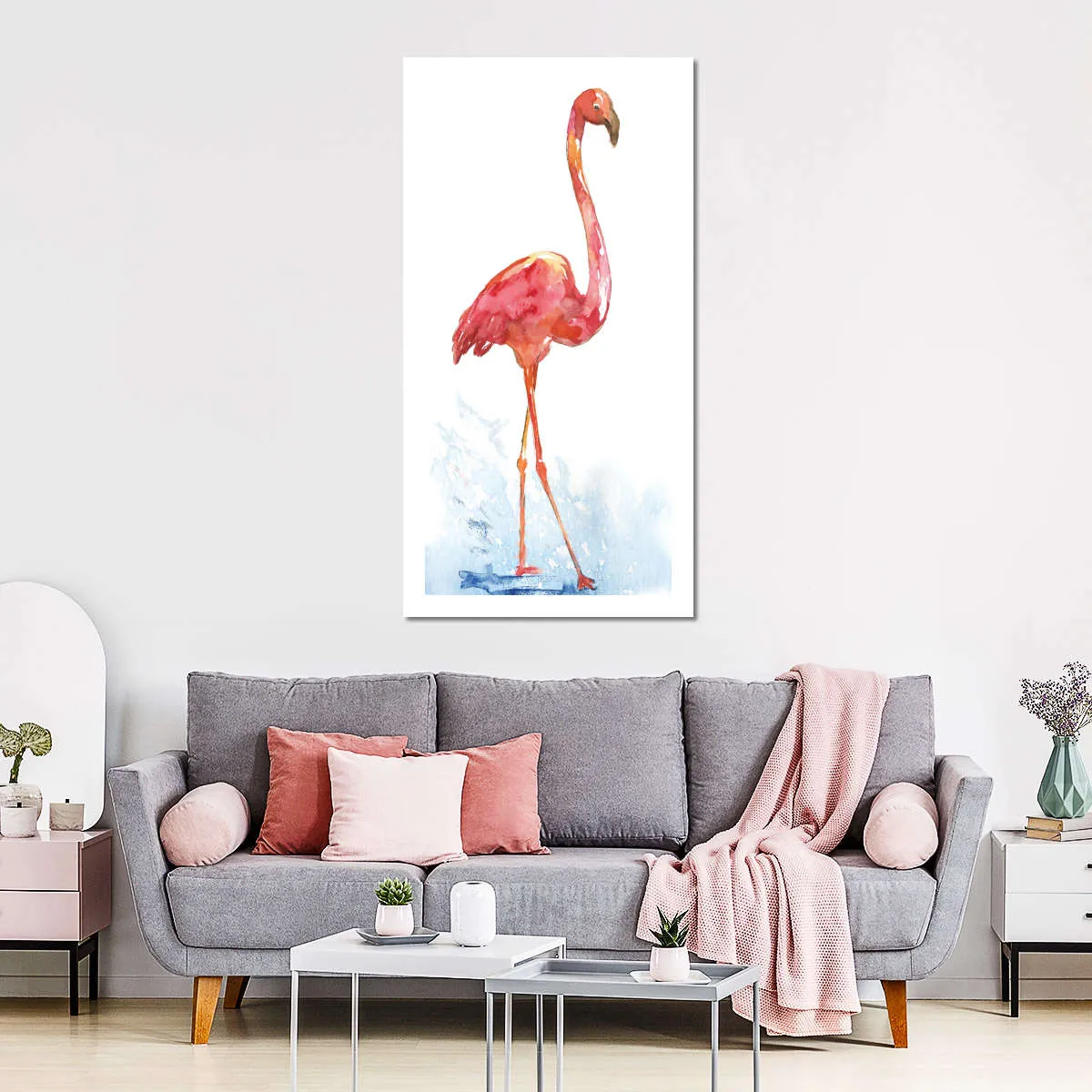 A Flamingo Splash I Wall Art