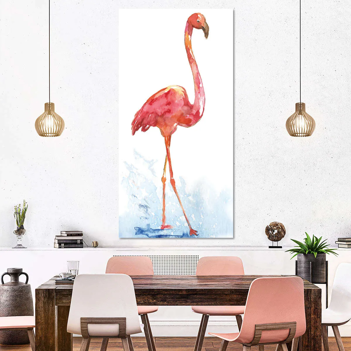 A Flamingo Splash I Wall Art