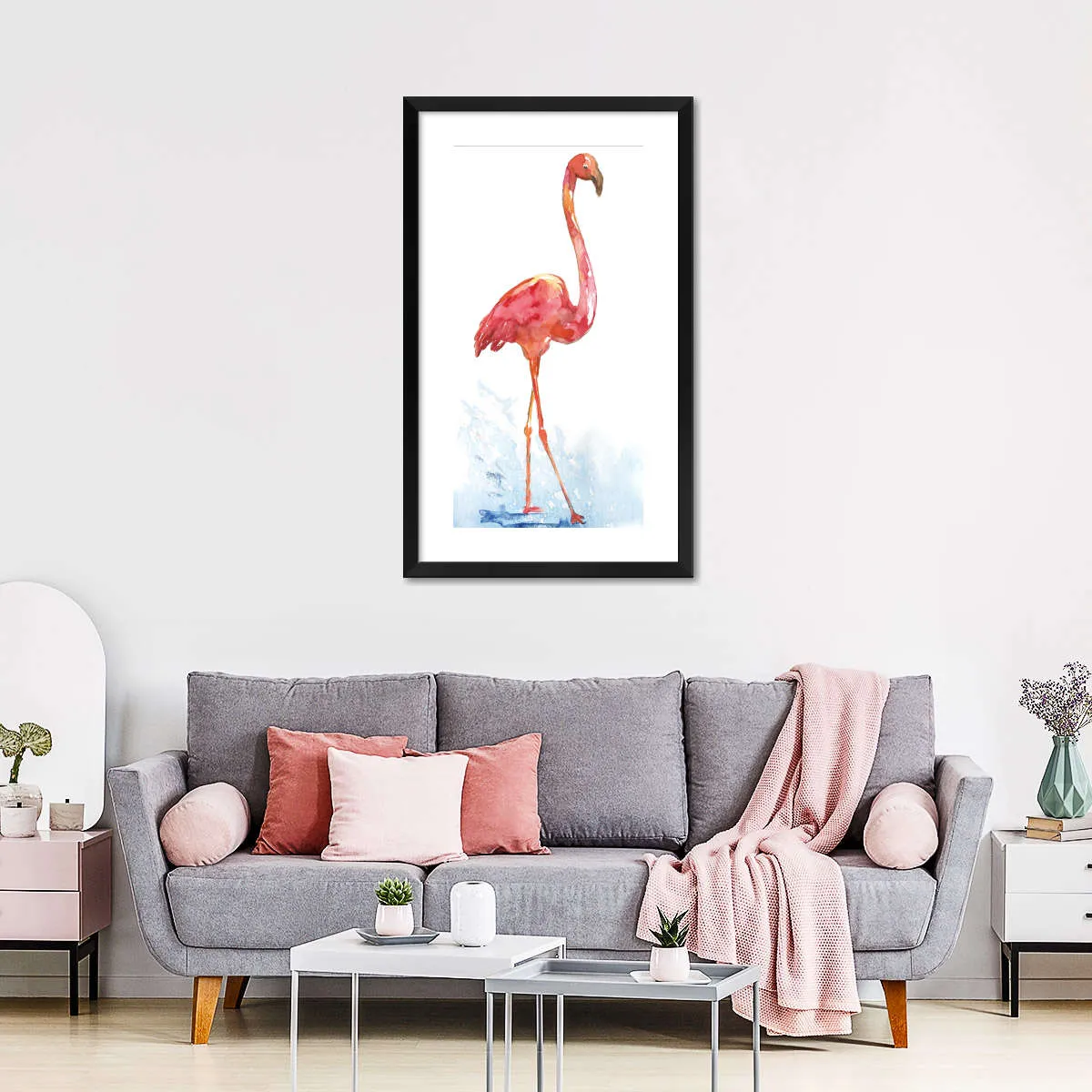 A Flamingo Splash I Wall Art