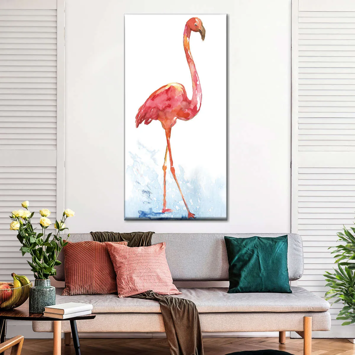 A Flamingo Splash I Wall Art