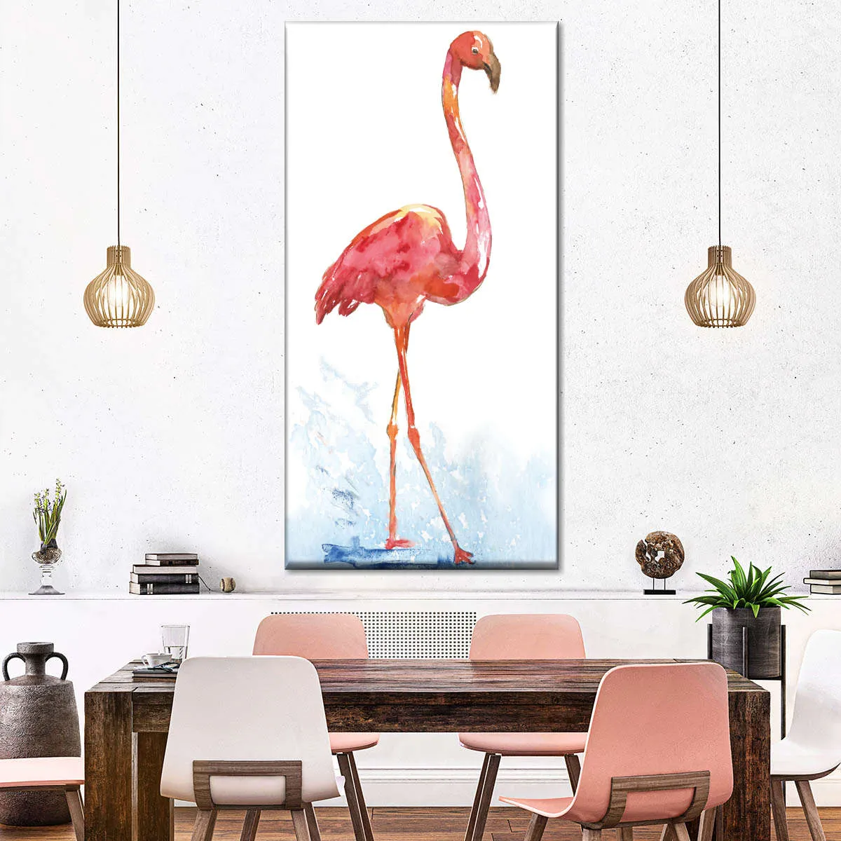 A Flamingo Splash I Wall Art
