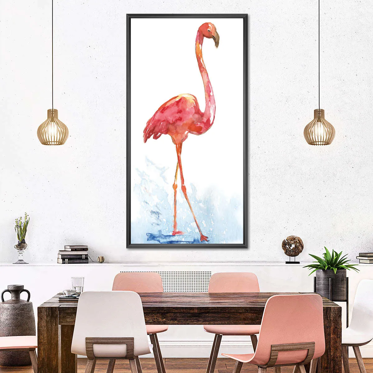 A Flamingo Splash I Wall Art