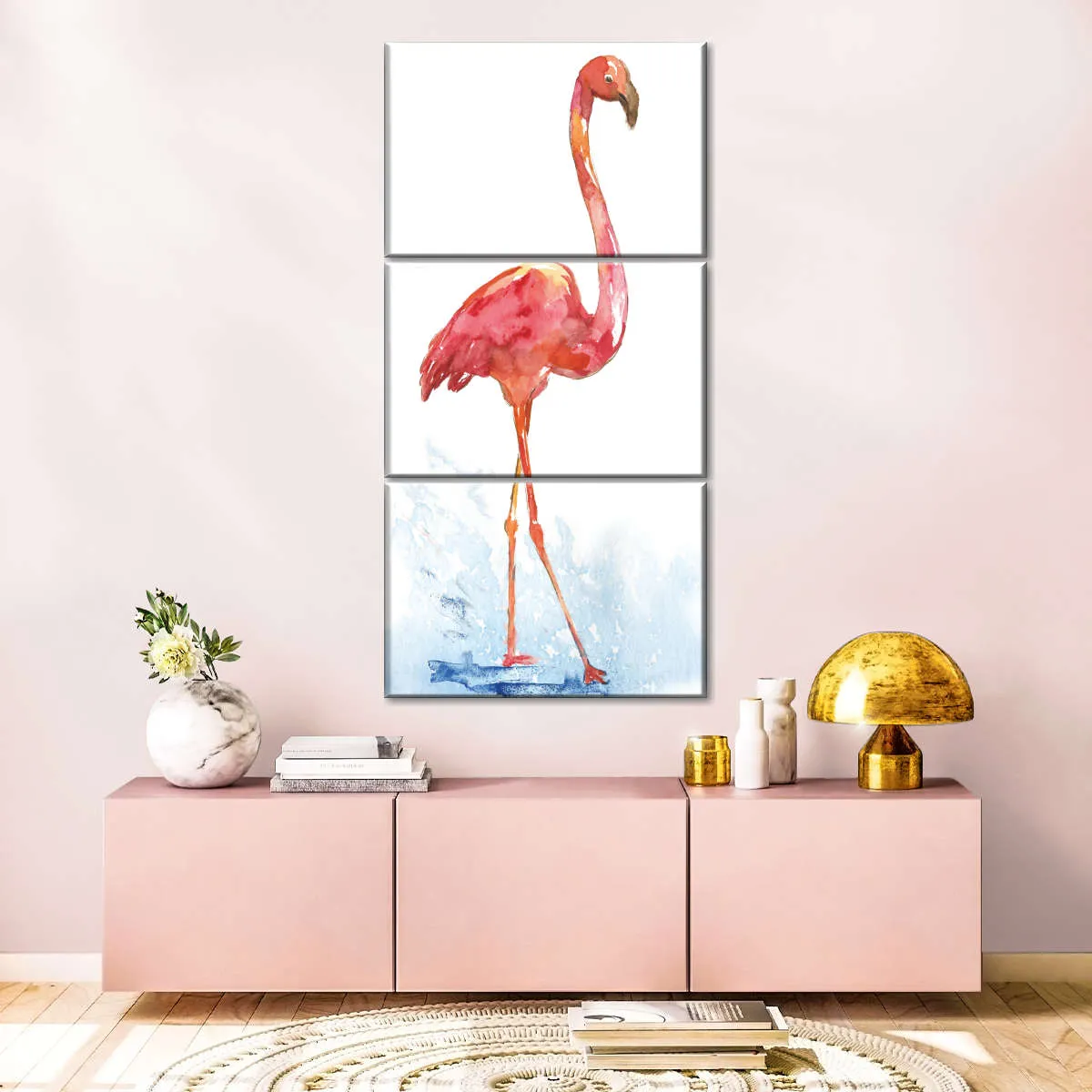 A Flamingo Splash I Wall Art