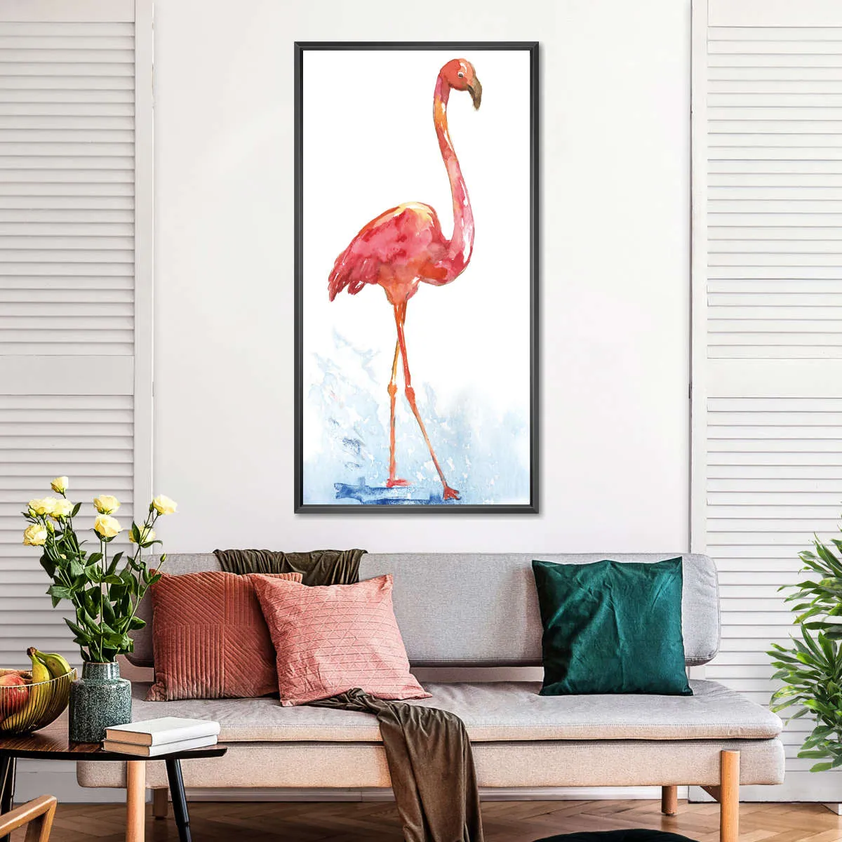 A Flamingo Splash I Wall Art