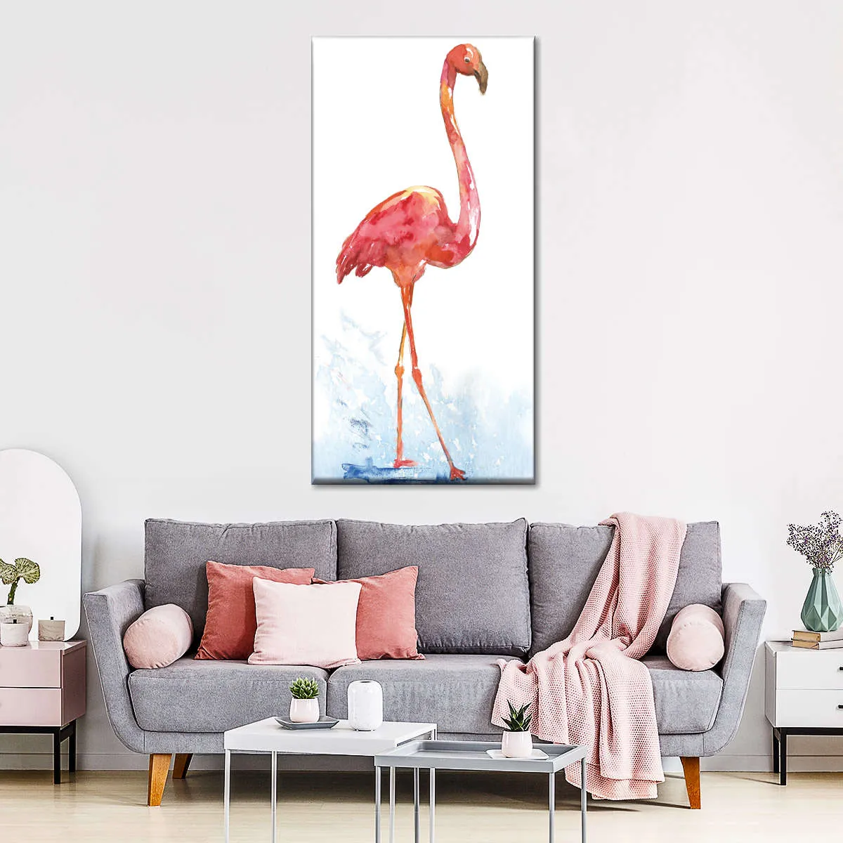 A Flamingo Splash I Wall Art