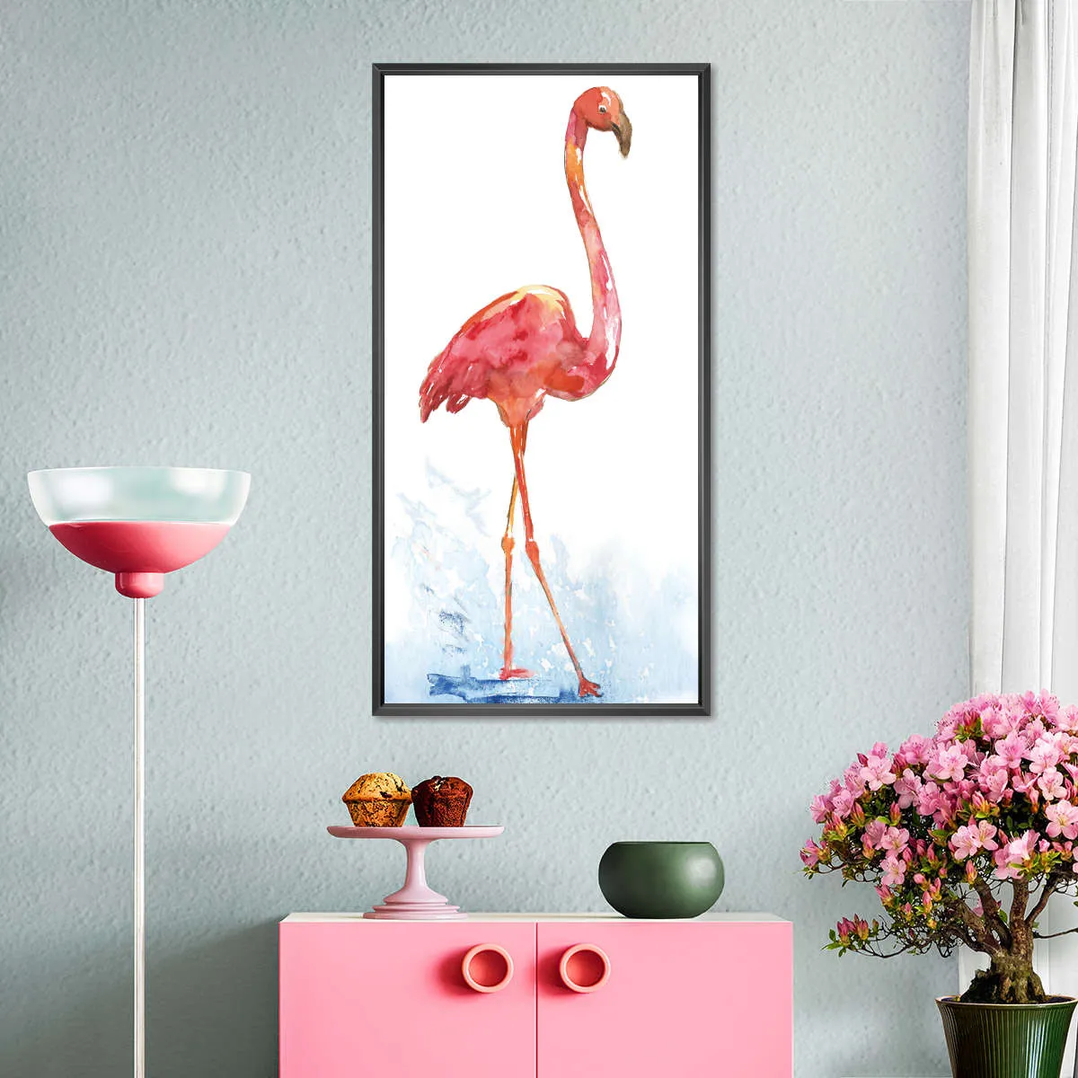 A Flamingo Splash I Wall Art