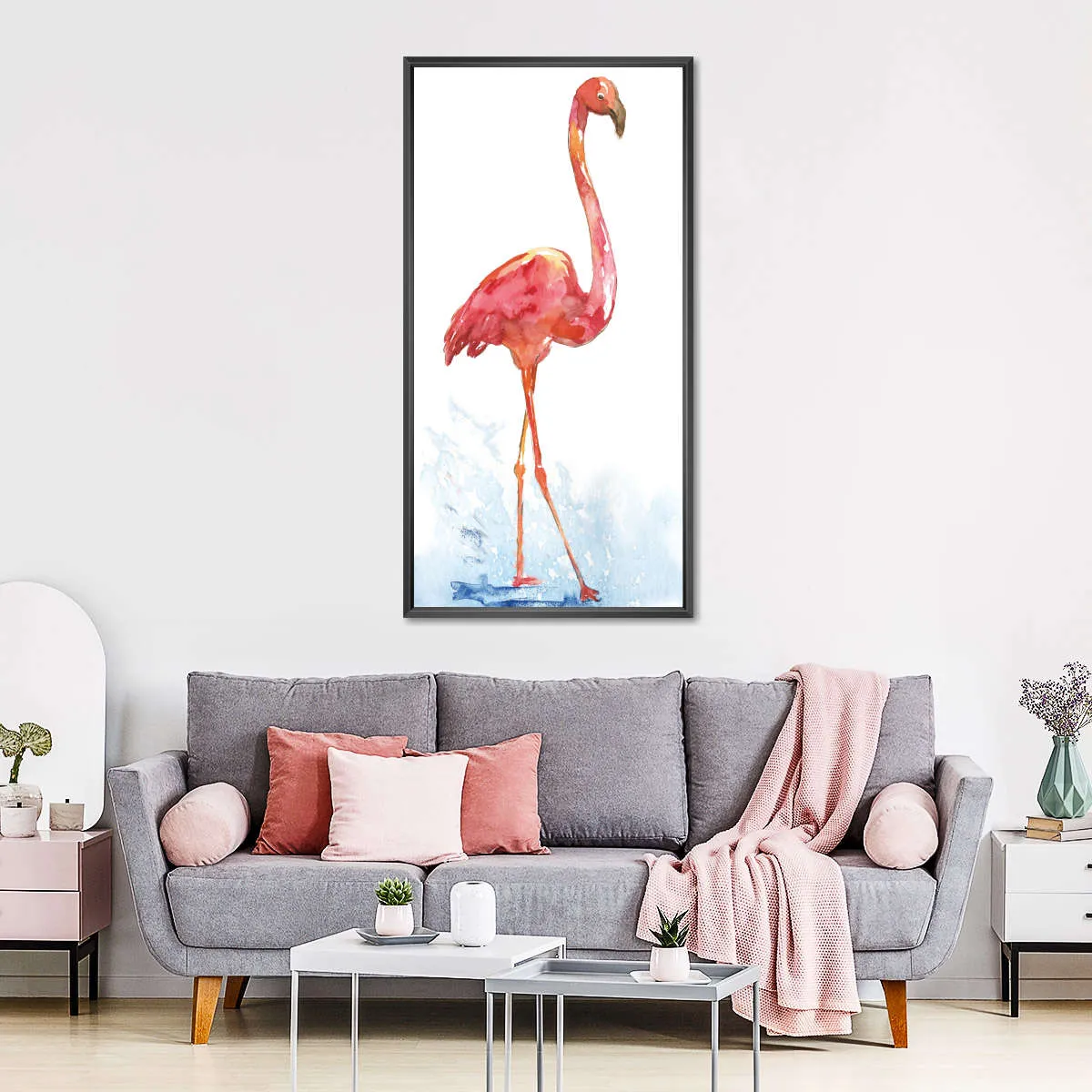 A Flamingo Splash I Wall Art