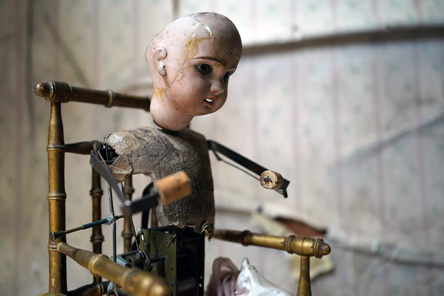 A French Bisque Musical Automaton by Roullet et Decamps; ‘Bebe Tricoteur’ c.1885-90