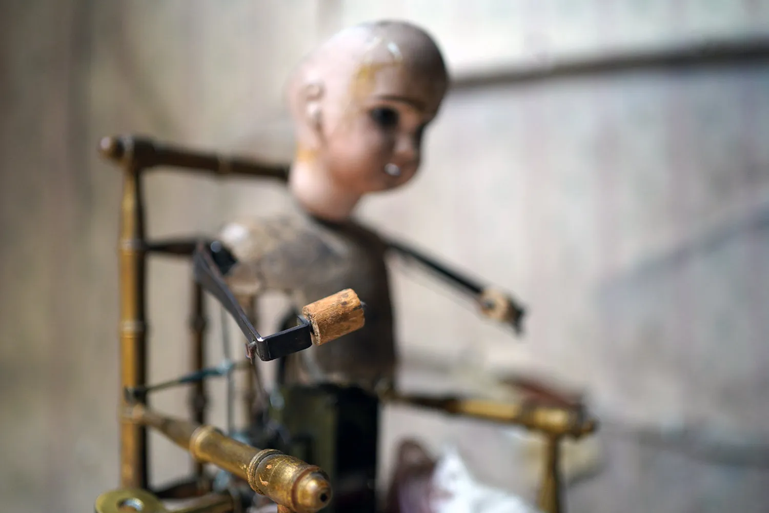 A French Bisque Musical Automaton by Roullet et Decamps; ‘Bebe Tricoteur’ c.1885-90