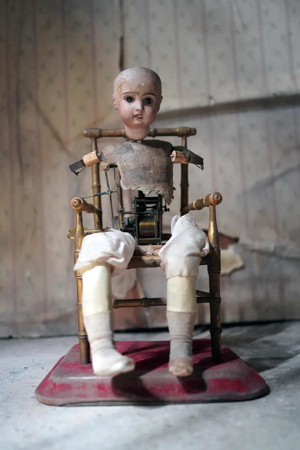 A French Bisque Musical Automaton by Roullet et Decamps; ‘Bebe Tricoteur’ c.1885-90