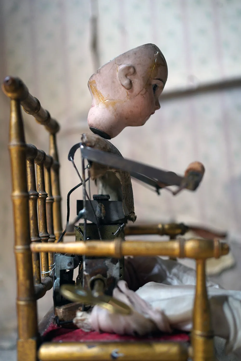 A French Bisque Musical Automaton by Roullet et Decamps; ‘Bebe Tricoteur’ c.1885-90