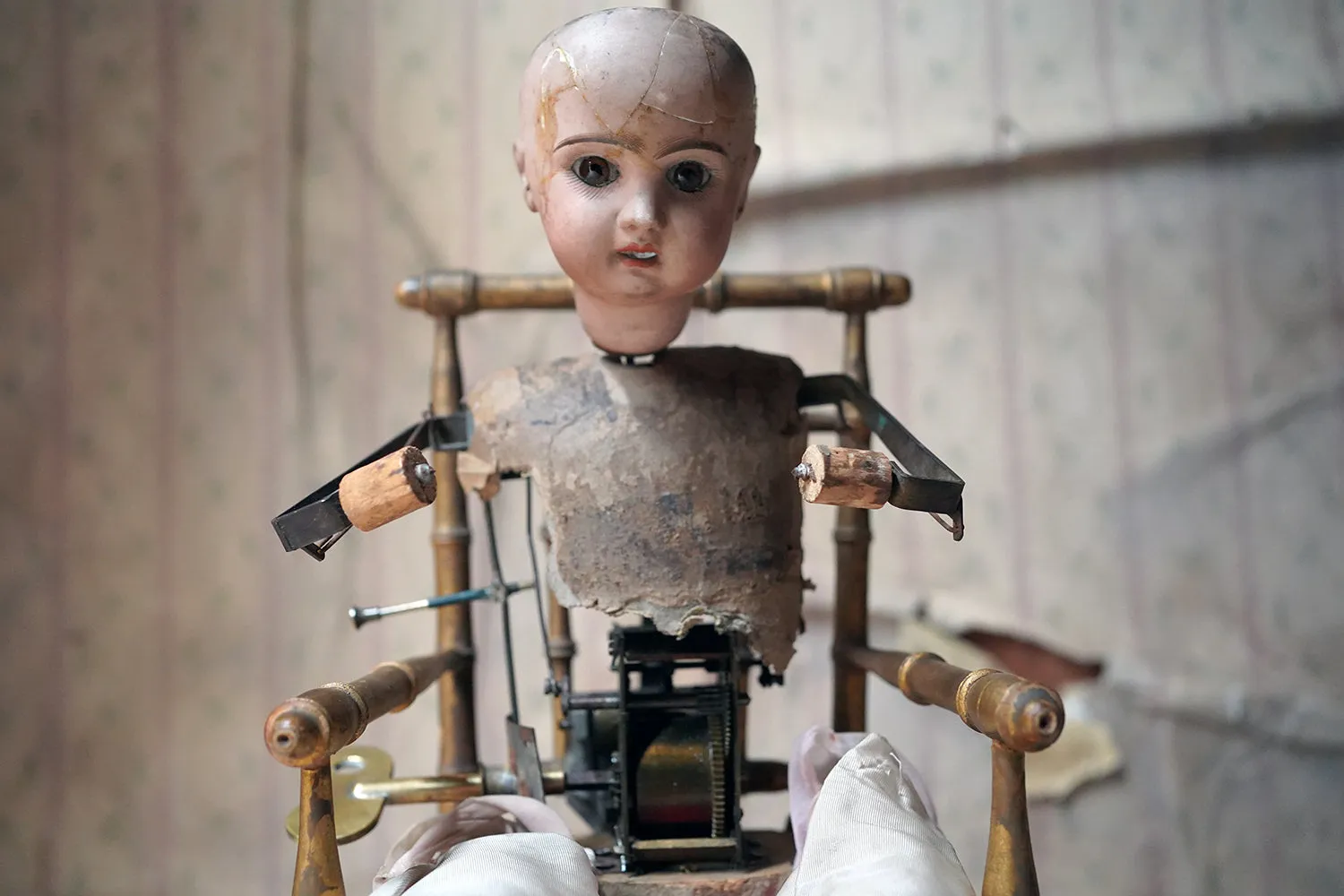 A French Bisque Musical Automaton by Roullet et Decamps; ‘Bebe Tricoteur’ c.1885-90