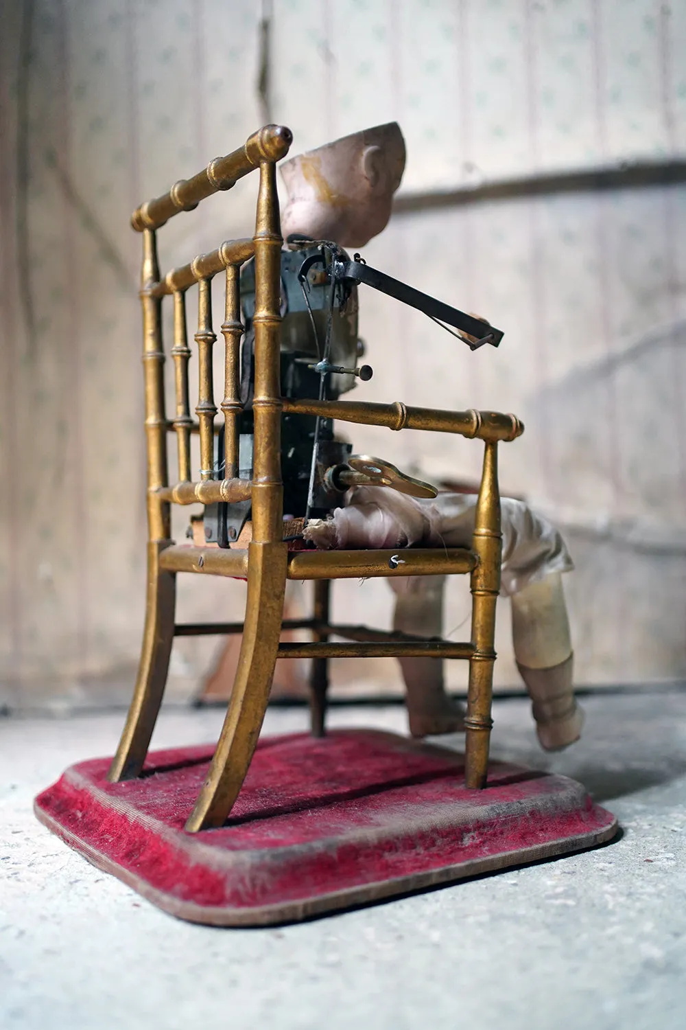 A French Bisque Musical Automaton by Roullet et Decamps; ‘Bebe Tricoteur’ c.1885-90