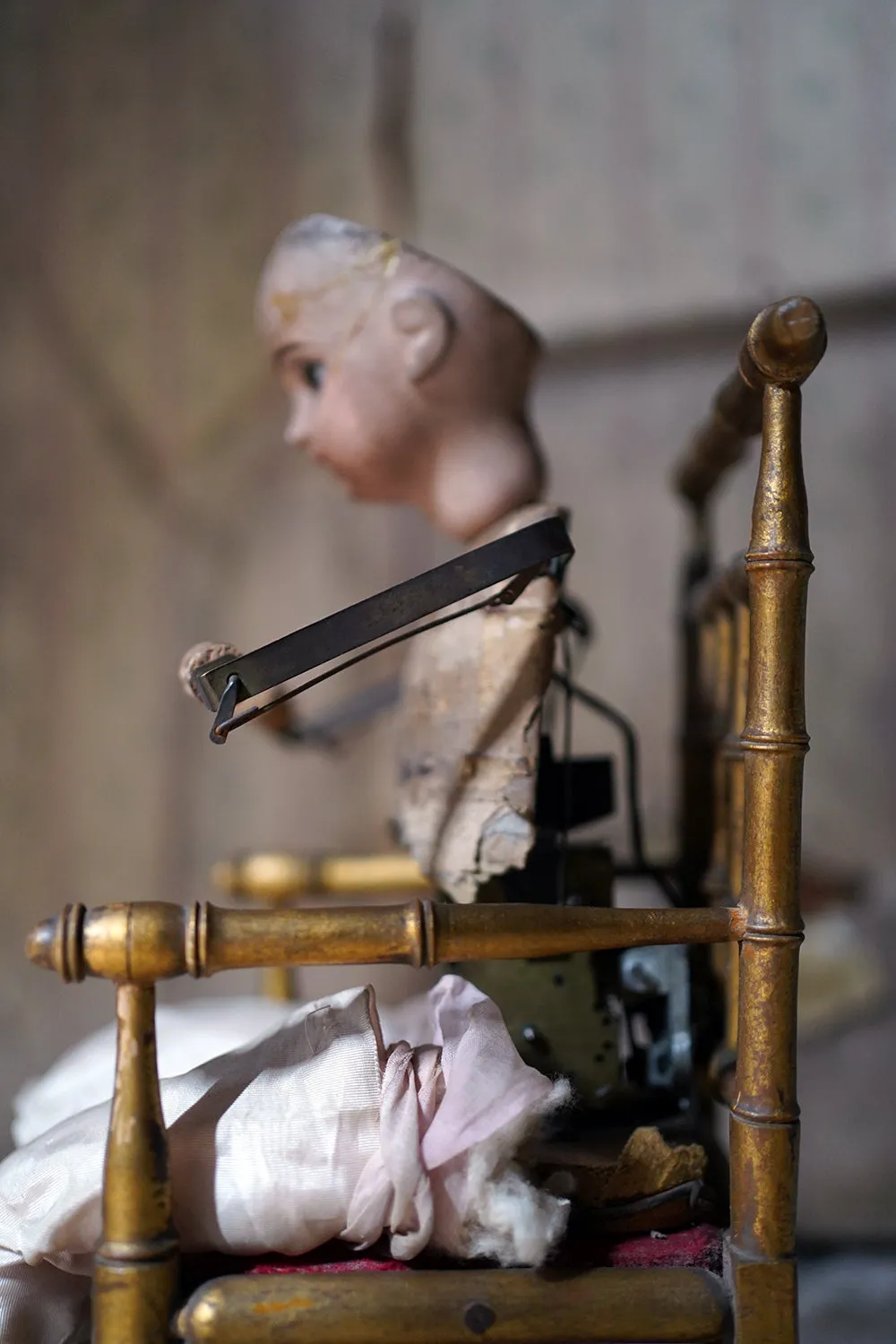 A French Bisque Musical Automaton by Roullet et Decamps; ‘Bebe Tricoteur’ c.1885-90