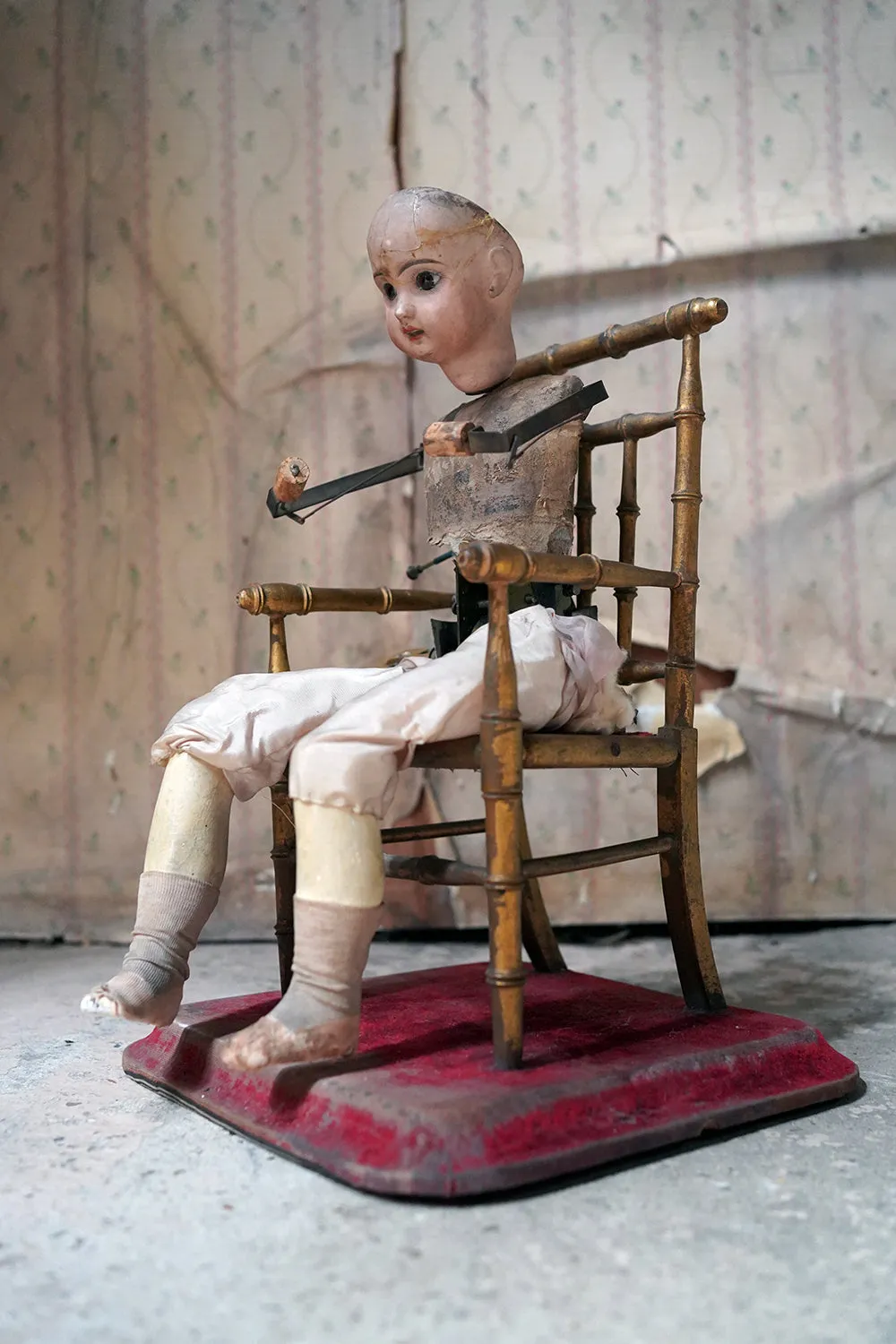 A French Bisque Musical Automaton by Roullet et Decamps; ‘Bebe Tricoteur’ c.1885-90