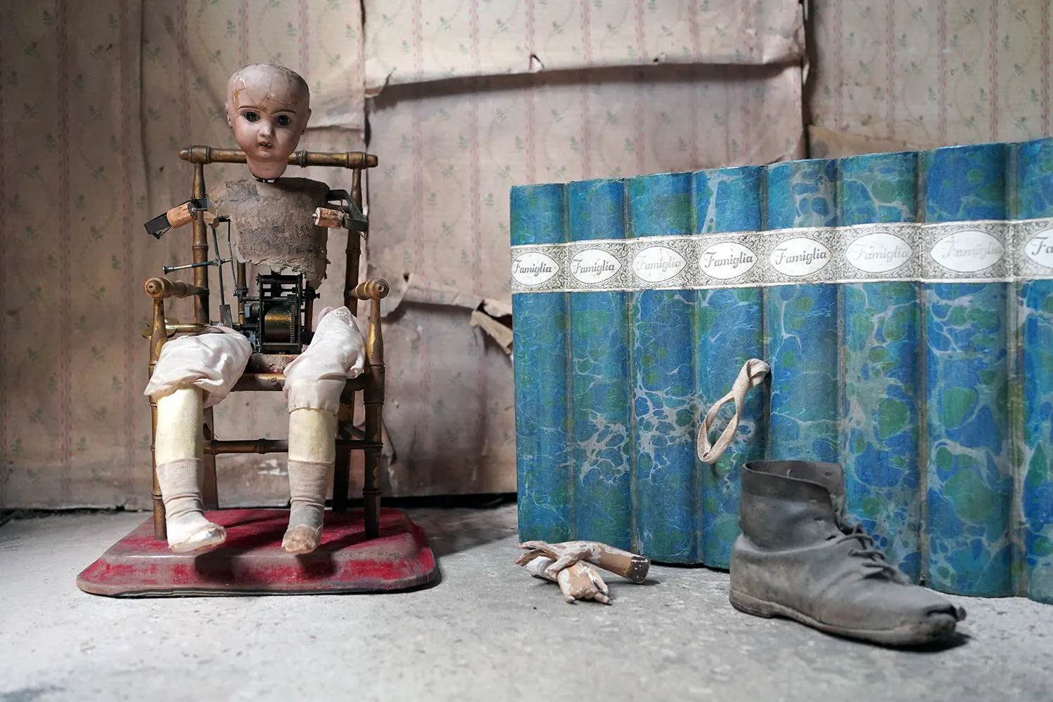 A French Bisque Musical Automaton by Roullet et Decamps; ‘Bebe Tricoteur’ c.1885-90