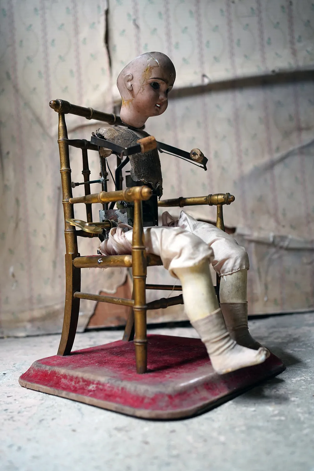 A French Bisque Musical Automaton by Roullet et Decamps; ‘Bebe Tricoteur’ c.1885-90