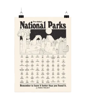 Adventure Responsibly National Parks Fill In Poster