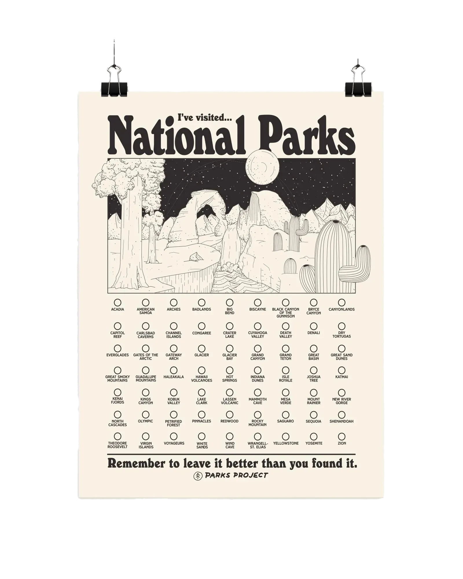Adventure Responsibly National Parks Fill In Poster