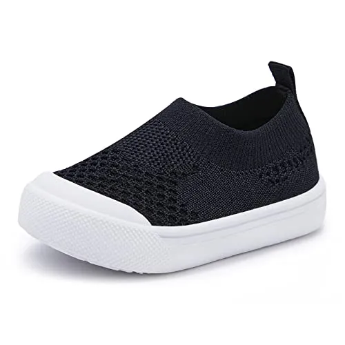 Baby Walking Shoes First Boy Girl Walker Infant Sock Tennis Mesh Sock Tennis Mesh Sneakers Breathable 6 9 12 18 24 Months Black Size 12-18 Months Infant