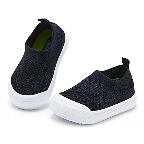 Baby Walking Shoes First Boy Girl Walker Infant Sock Tennis Mesh Sock Tennis Mesh Sneakers Breathable 6 9 12 18 24 Months Black Size 12-18 Months Infant