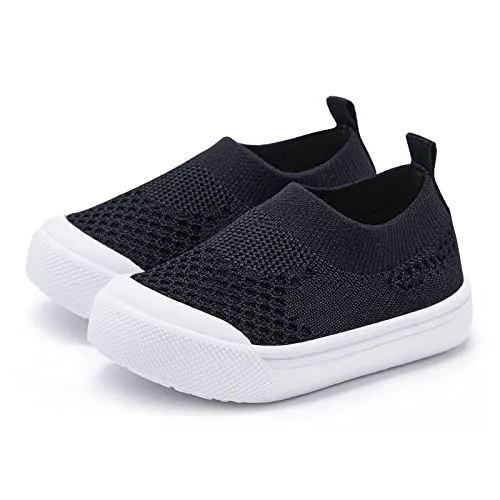 Baby Walking Shoes First Boy Girl Walker Infant Sock Tennis Mesh Sock Tennis Mesh Sneakers Breathable 6 9 12 18 24 Months Black Size 12-18 Months Infant