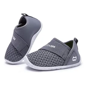 Baby Walking Shoes Girls Boys Toddler Sneakers Infant Non-Slip First Walker Shoes 6 9 12 18 24 Months Grey Size 12-18 Months