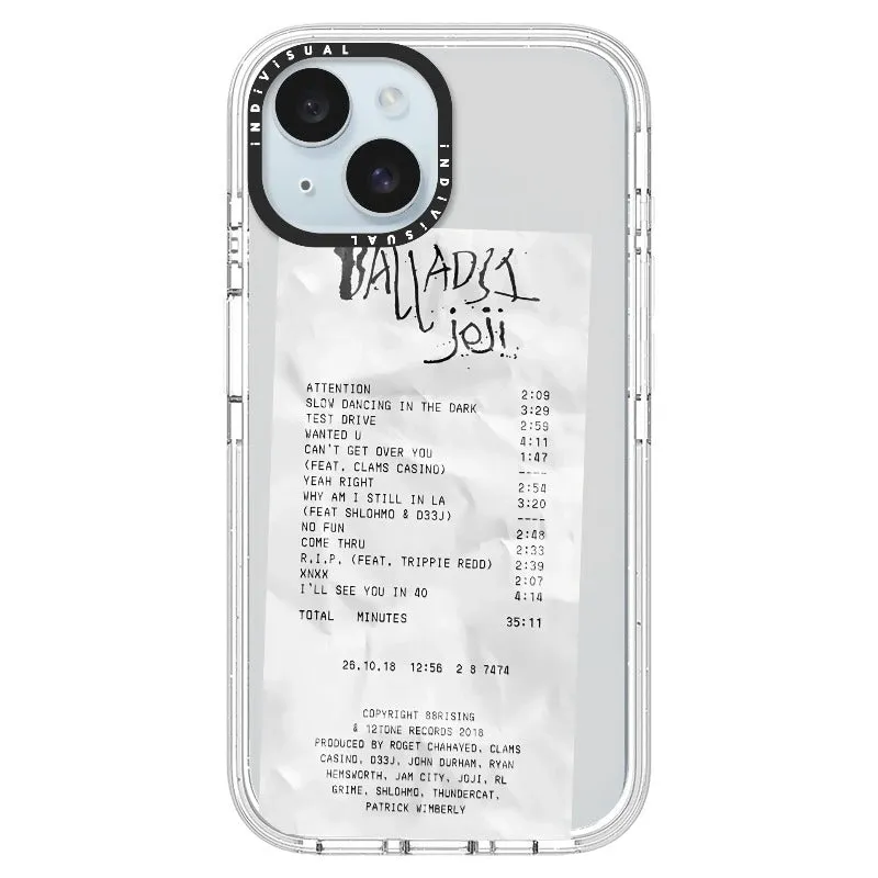 Ballads Joji Receipt Style Phone Case_iPhone Ultra-Impact Case [1522219]