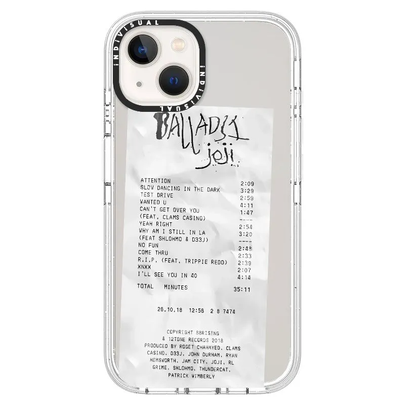 Ballads Joji Receipt Style Phone Case_iPhone Ultra-Impact Case [1522219]