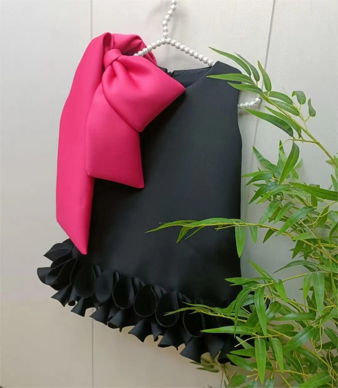 Big bow lace girl princess dress for Birthday party clothes Other colors can be customized