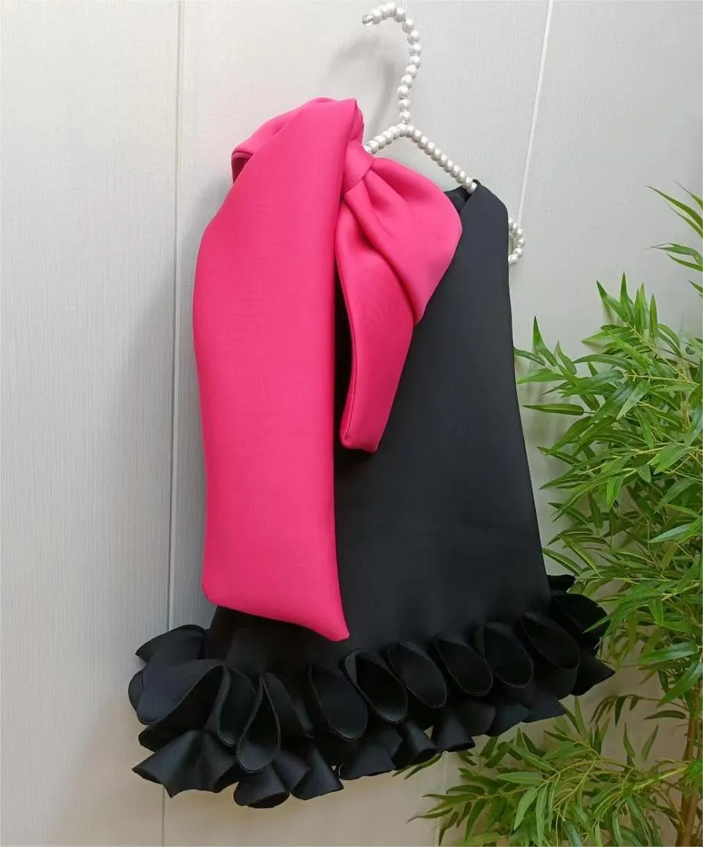 Big bow lace girl princess dress for Birthday party clothes Other colors can be customized