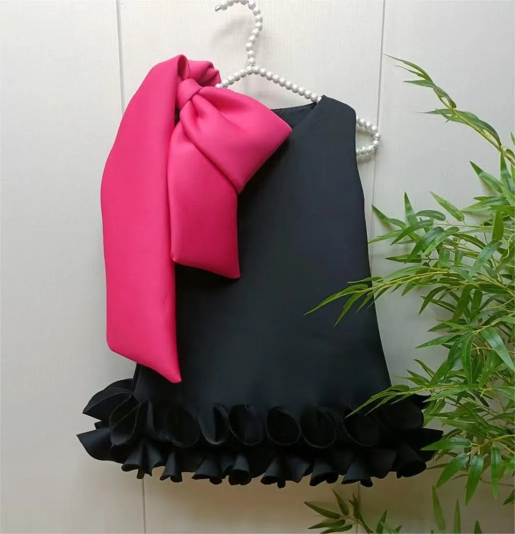 Big bow lace girl princess dress for Birthday party clothes Other colors can be customized