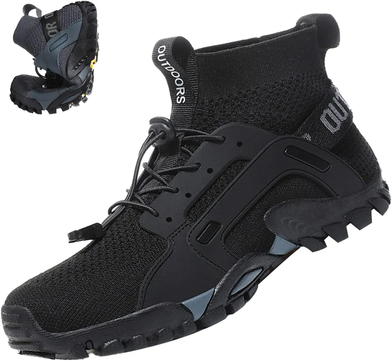 BlackeEight Men's Outdoor Hiking Wading Shoes,Comfy Breathe Quick Drying Mesh Orthotic Non-Slip Softsole Trail Sock Water Sneakers