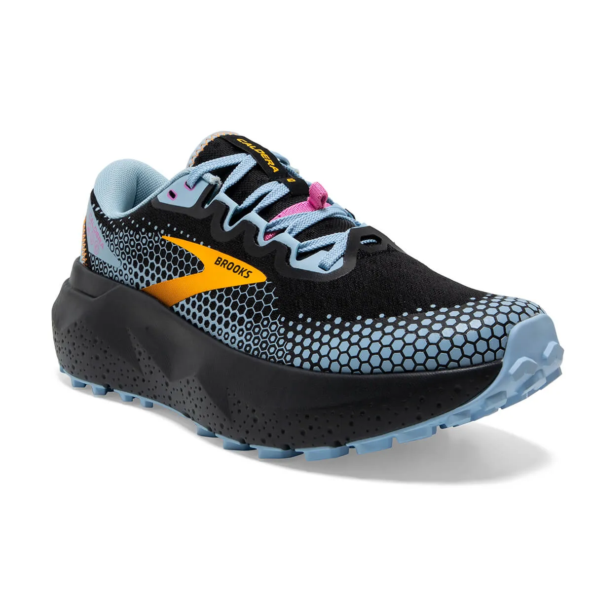 Womens Brooks Caldera 6 Trail Running Shoes | Black, Blue, Yellow - Enhanced Performance and Comfort