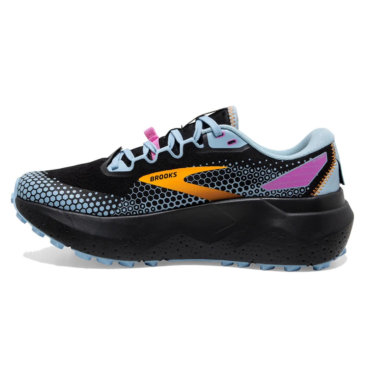 Womens Brooks Caldera 6 Trail Running Shoes | Black, Blue, Yellow - Enhanced Performance and Comfort