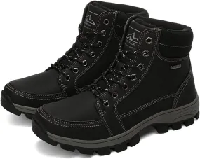 DevilAngel Men's High Top Thermal hiking Shoes,Winter Fashion Leather Waterproof Outdoor Snow Boots?Snow Sports Warm Shoes.