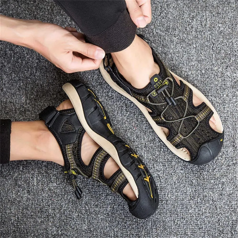 GEXECEUSS Men's Sport Sandals Lightweight Water Shoes Closed Toe Fisherman Sandals Walking Casual Leather Athletic Shoes for Summer Outdoor Beach Wading Boat