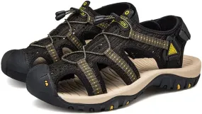 GEXECEUSS Men's Sport Sandals Lightweight Water Shoes Closed Toe Fisherman Sandals Walking Casual Leather Athletic Shoes for Summer Outdoor Beach Wading Boat
