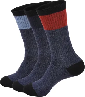 GKX Men's Merino Wool Moisture Wicking Outdoor Hiking Trekking Work Cushion Crew Socks 9-11,10-13