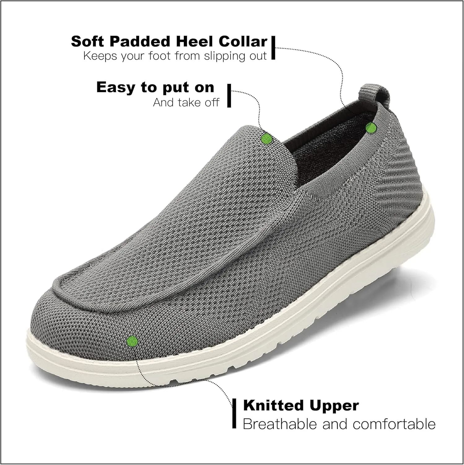 Grand Attack Men's Shoes | Casual Slip On Loafers | Walking Shoes | Comfortable & Lightweight | for Home, Leisure Travel, Driving Shoes