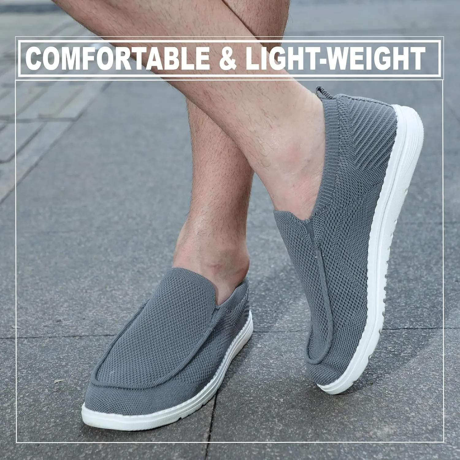Grand Attack Men's Shoes | Casual Slip On Loafers | Walking Shoes | Comfortable & Lightweight | for Home, Leisure Travel, Driving Shoes