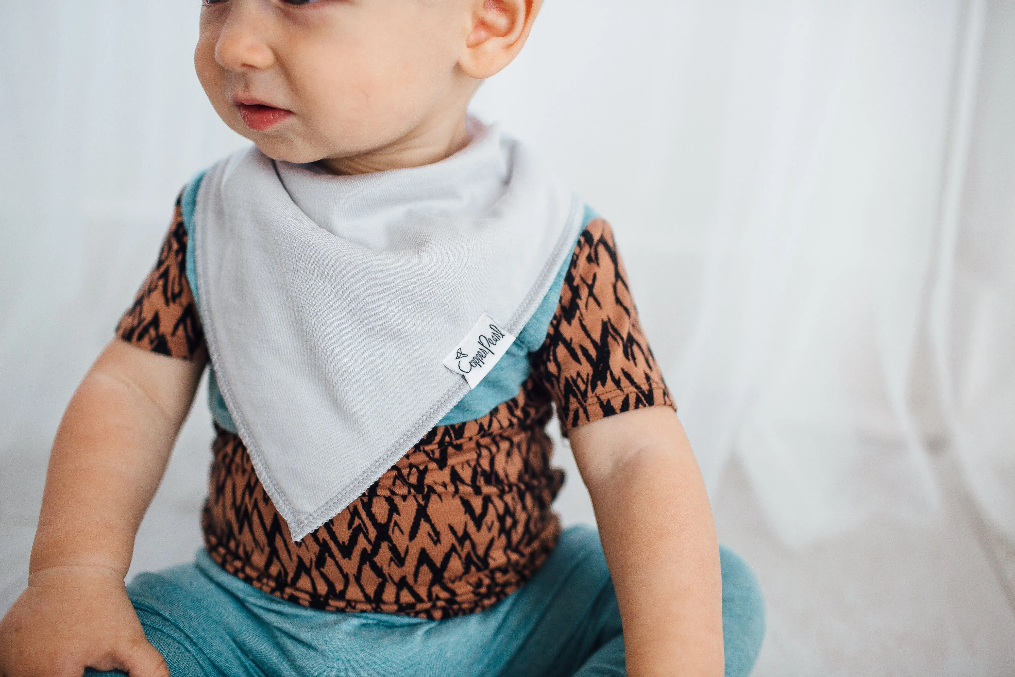 Gray Basics Baby Bandana Bib Set