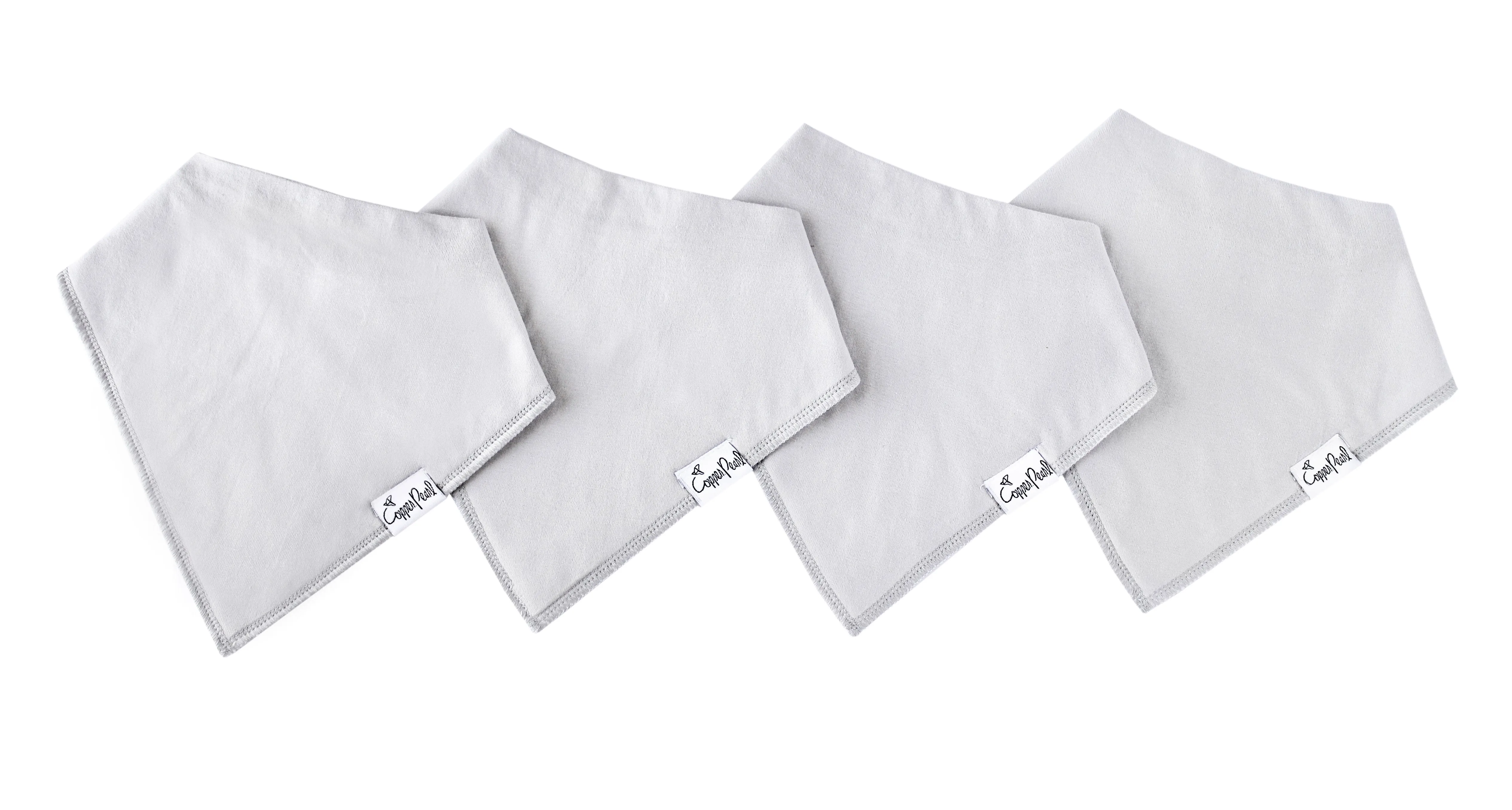 Gray Basics Baby Bandana Bib Set