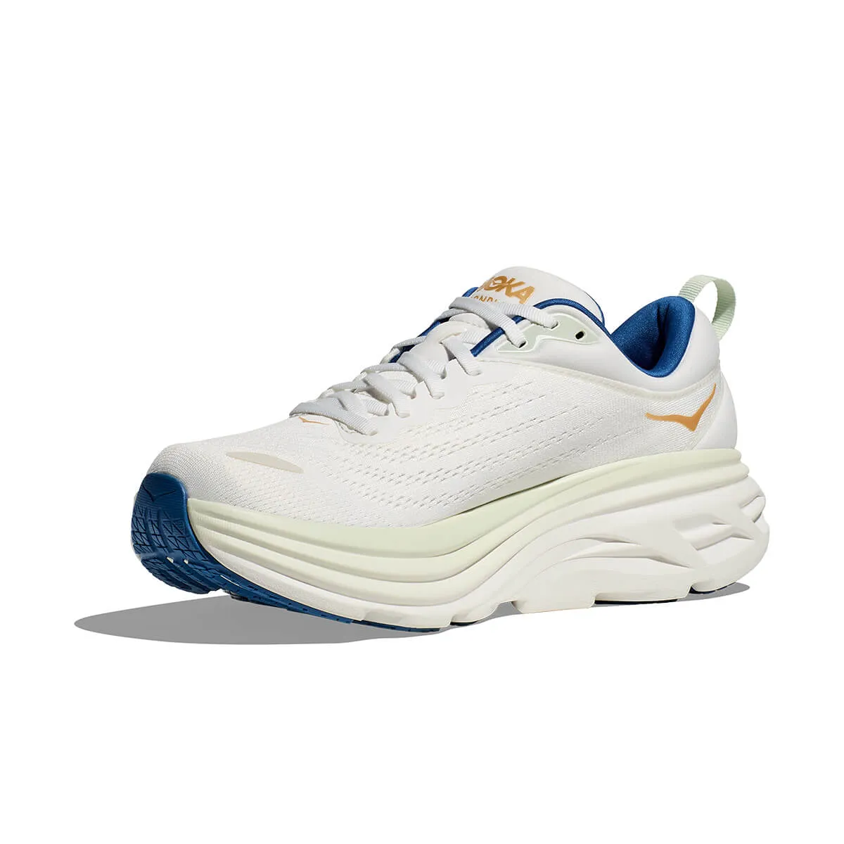 Hoka Bondi 8 Mens Running Shoes | Frost & Gold Colorway – Maximum Cushioning & Comfort