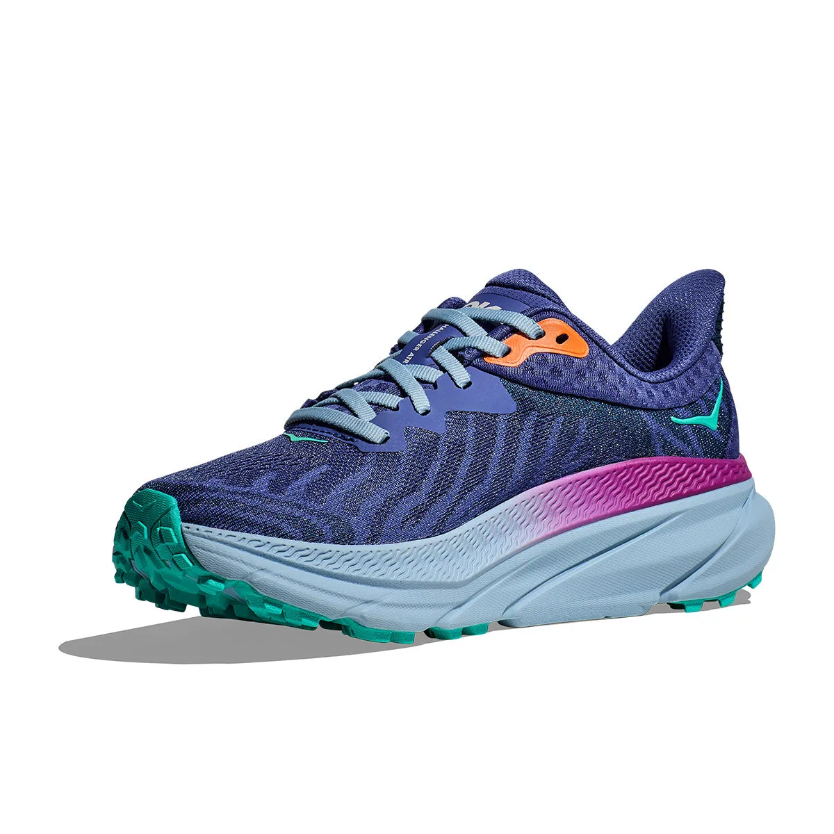 Challenger 7 Womens Hoka Trail Running Shoes in Evening Sky/Drizzle Colorway